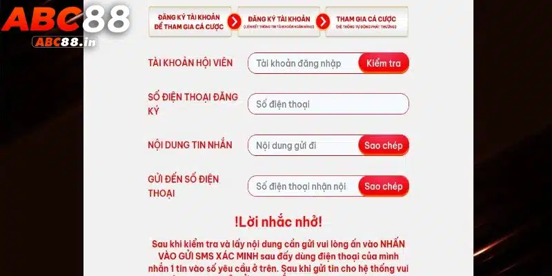 Nạp tiền ABC8 phải dùng tài khoản hợp lệ